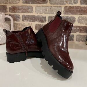Franco Sarto patent leather ankle boots, size 9
